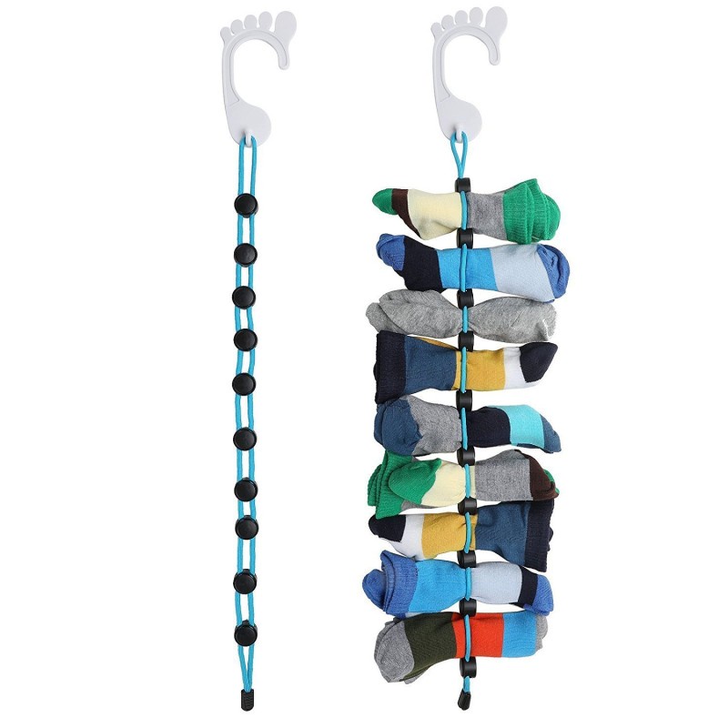 Socks Storage Organizer Adjustable Socks Drying Hanging Rope Rumah Portable Non-slip Socks Dry Hanger