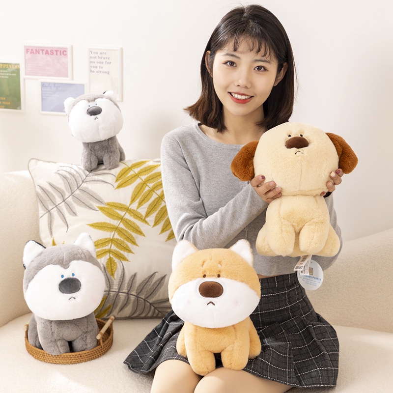 28 cm Puppy Plush Toy Stuffed Doll Shiba Inu Husky Bantal Tidur Hadiah Anak Home Decor