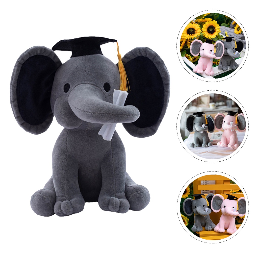 Boneka Plush Gajah Lembut Dan Cuddly Wisuda Sempurna Memento