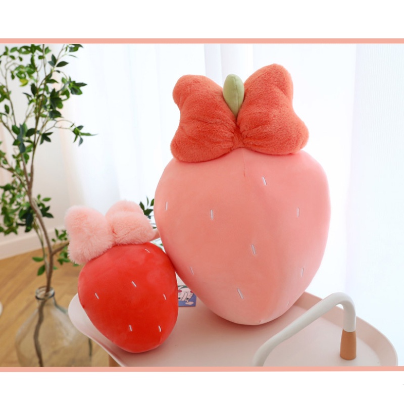 Boneka Plush Strawberry Warna Warni Dan Lucu Dengan Isian Katun Pp