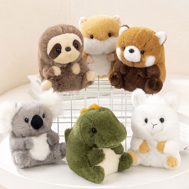 Plushies Bentuk Hewan Panda, Koala, Sloth, Hamster, Alpaka, Dinosaurus, Terbuat Dari Kain Plush Pendek Dan Isi Katun Pp, Bagus Untuk Dekorasi Kamar Anak