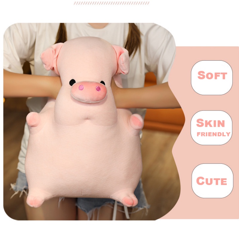 Mainan Plush Babi Pink Lembut Dan Licin Boneka Binatang Berbulu Untuk Anak Perempuan
