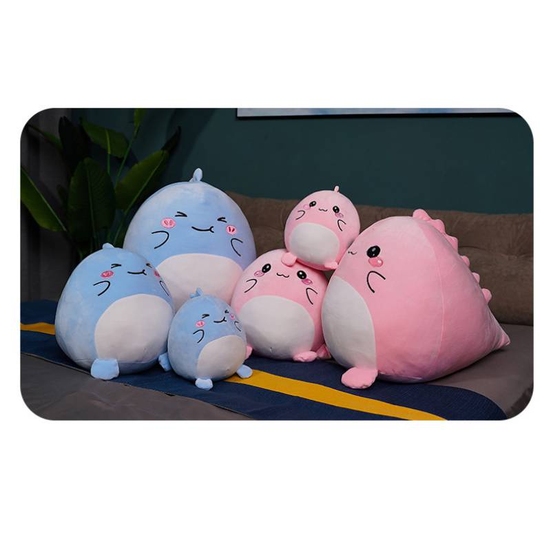 Squishmallow Fun Dino Plushie Pendek 20-40cm Plush Blue/Pink