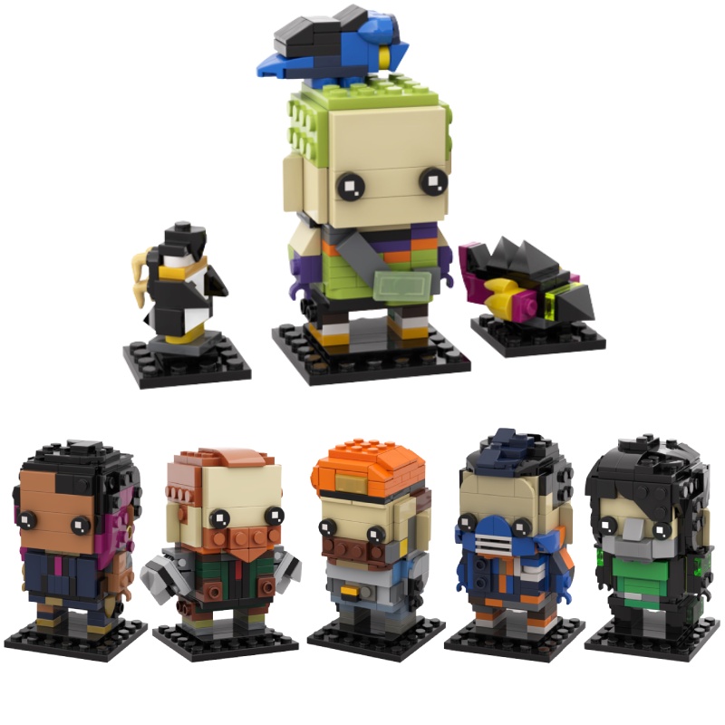 Customizable Gobricks Moc Fearless Kepala Akad Miniatur Figure Blok Bangunan