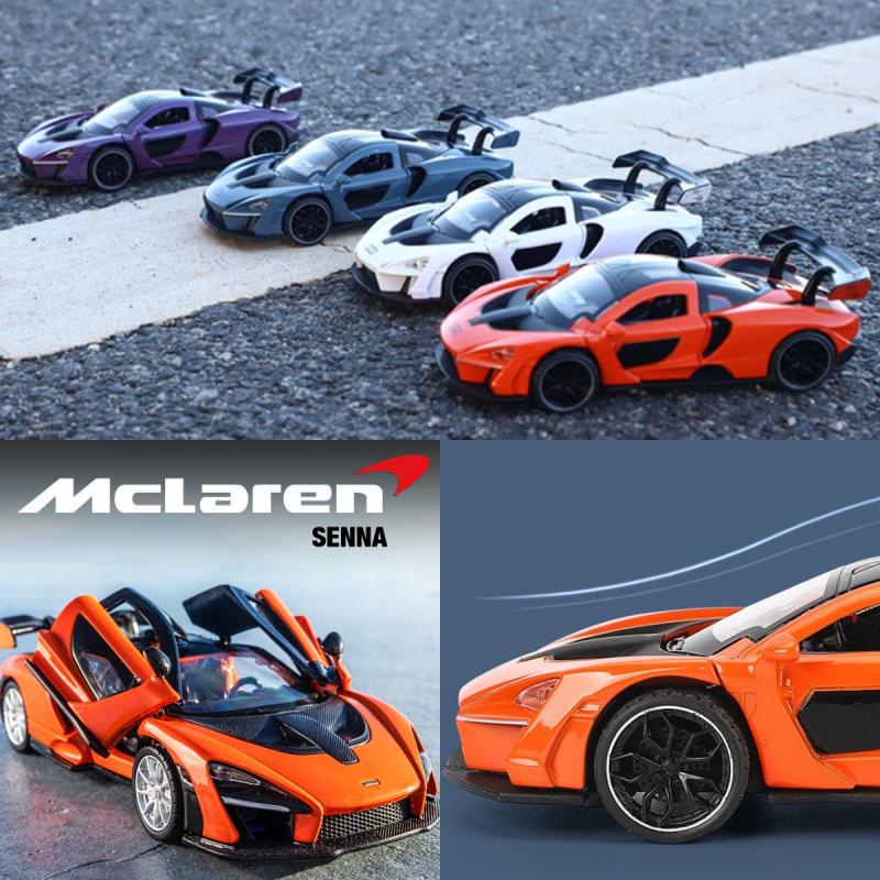 1:32 McLaren Senna Alloy Mobil Sport Metal Suara Dan Cahaya Tarik Kembali Mainan Hadiah