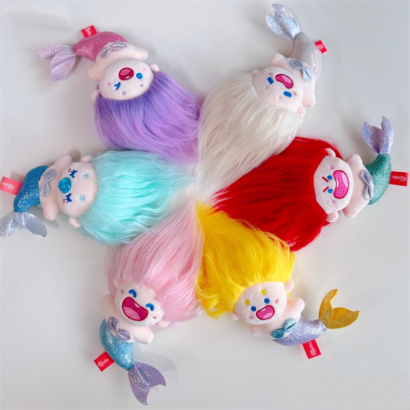 Kepelon's Boneka Binatang Tema Mermaid Isian Katun Pp Lembut, Gaya Kartun, Tinggi 14cm