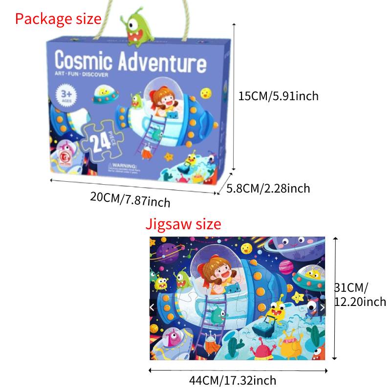 Anak 24PCS Puzzle Flat Tema Treetop Cosmic Hewan Laut DIY Mainan Edukasi