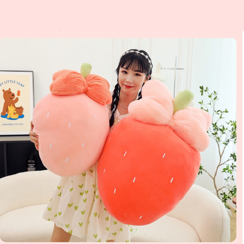 Boneka Plush Strawberry Warna Warni Dan Lucu Dengan Isian Katun Pp