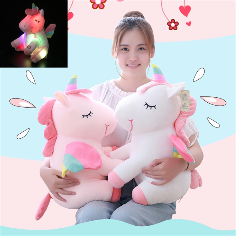 Glowing Rainbow Plush Ideal Untuk Cerita Tidur Dan Waktu Bermain