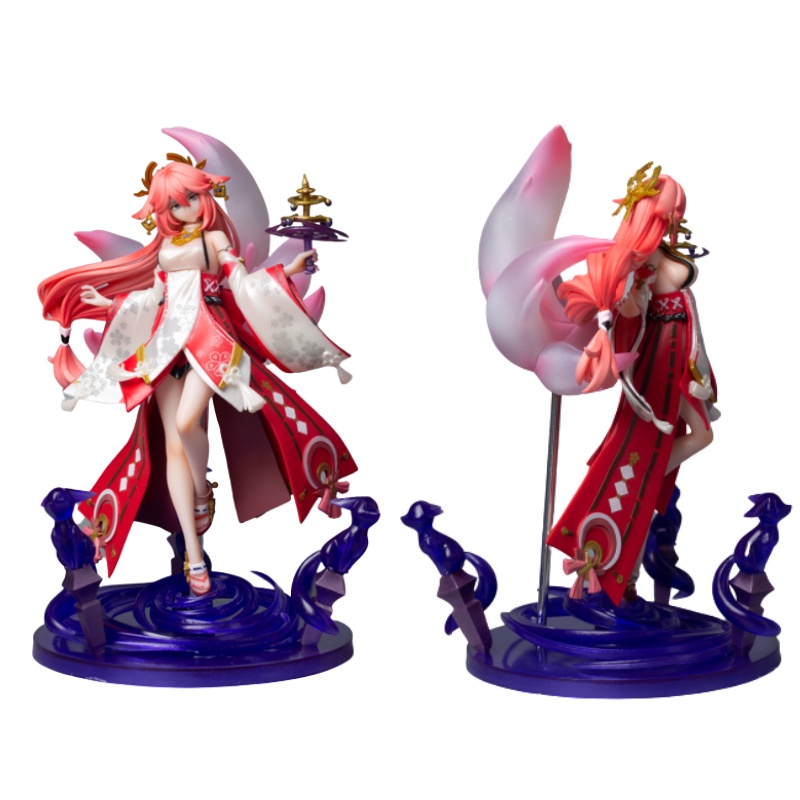 Patung Model Battle Stance Mainan Genshin Impact Yae Miko Original