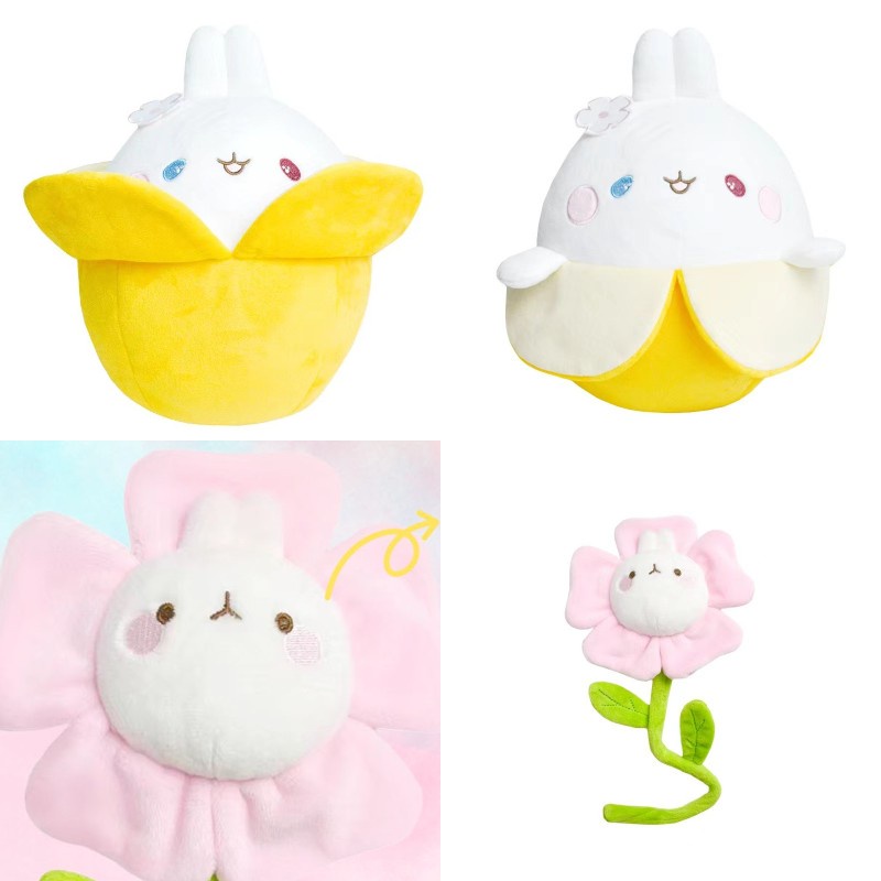 Boneka Kelinci Menglang Lucu Dan Dapat Di Peluk Boneka Binatang Pendek Mewah, Dikemas