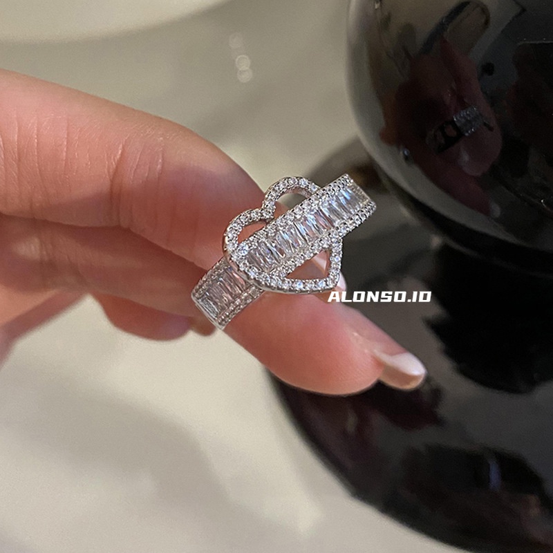 Aksesoris Cincin Love Zircon Ringan Mewah Dan Simple