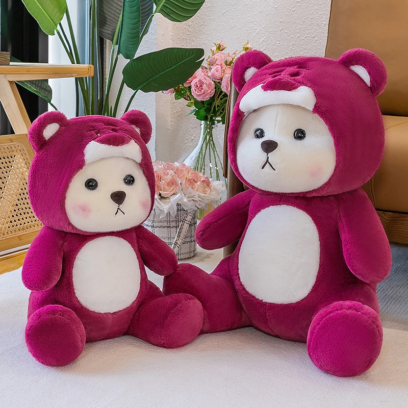 28-45 cm Kawaii Teddy Tales Mainan Mewah Boneka Transformasi Lena Bear Dengan Kain Lucu Lembut Boneka Bantal Tidur Gadis Dekorasi Kamar Mainan Anak