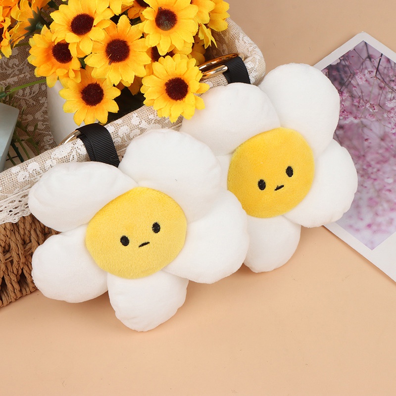 Lovely Sunflower Plush Keyring Untuk Tangan, Ideal Untuk Penggemar Tanaman, Tinggi 14cm /5.12in, Pendek Mewah