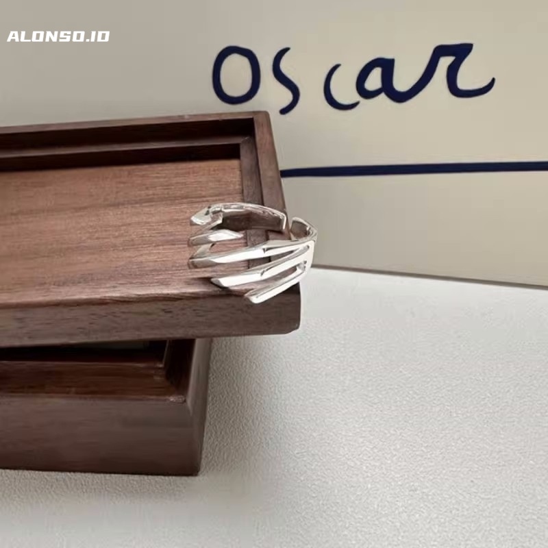 Aksesoris Cincin Twill Silang Kepribadian Sederhana