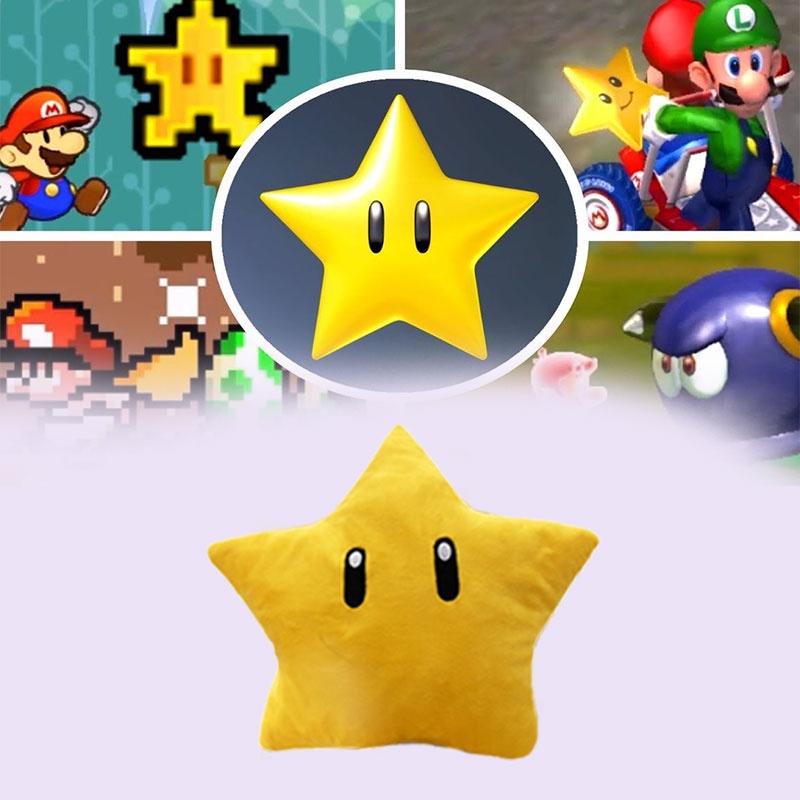 30 cm Super Mario Yellow Star Mainan Mewah PP Katun Nap Bantal Dekorasi Huggable