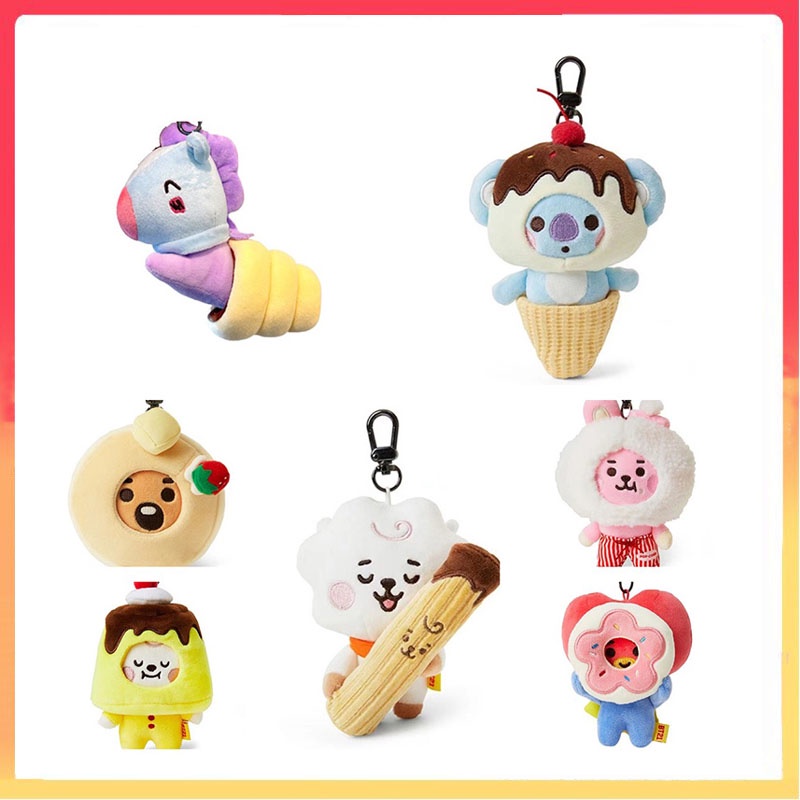 12 cm BTS Plush Gantungan Kunci Hewan Boneka Ransel Liontin Mainan Fans Hadiah