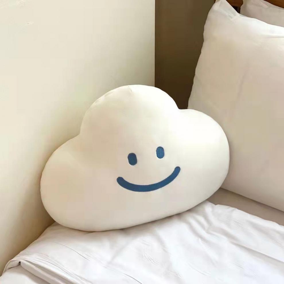 Cloud Emoji Plush Toy Throw Pillow Dekorasi Kamar Bantal Bordir Rumah