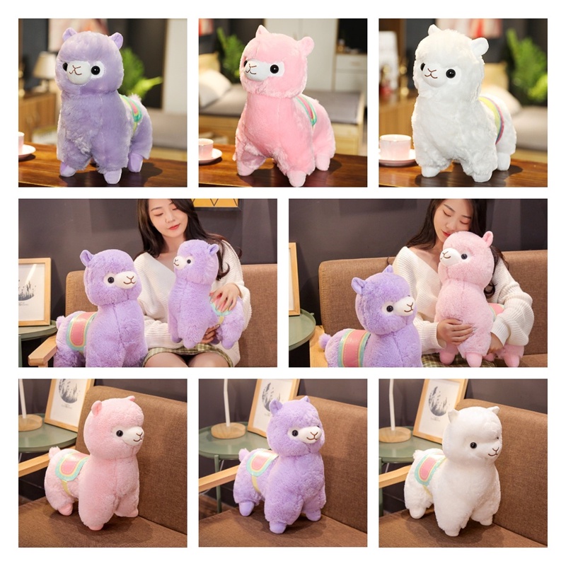 Mainan Boneka Domba Alpaka Lembut Dan Fuzzy Boneka Plush Lucu Untuk Anak Perempuan Ideal Untuk Tidur Atau Peluk 35cm