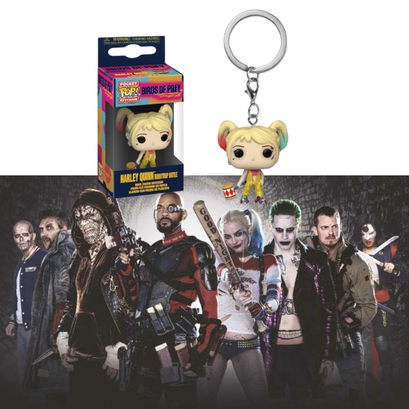 Suicide Squad Harley Quinn Joker Gantungan Kunci Pvc Figure Dengan Key Holder