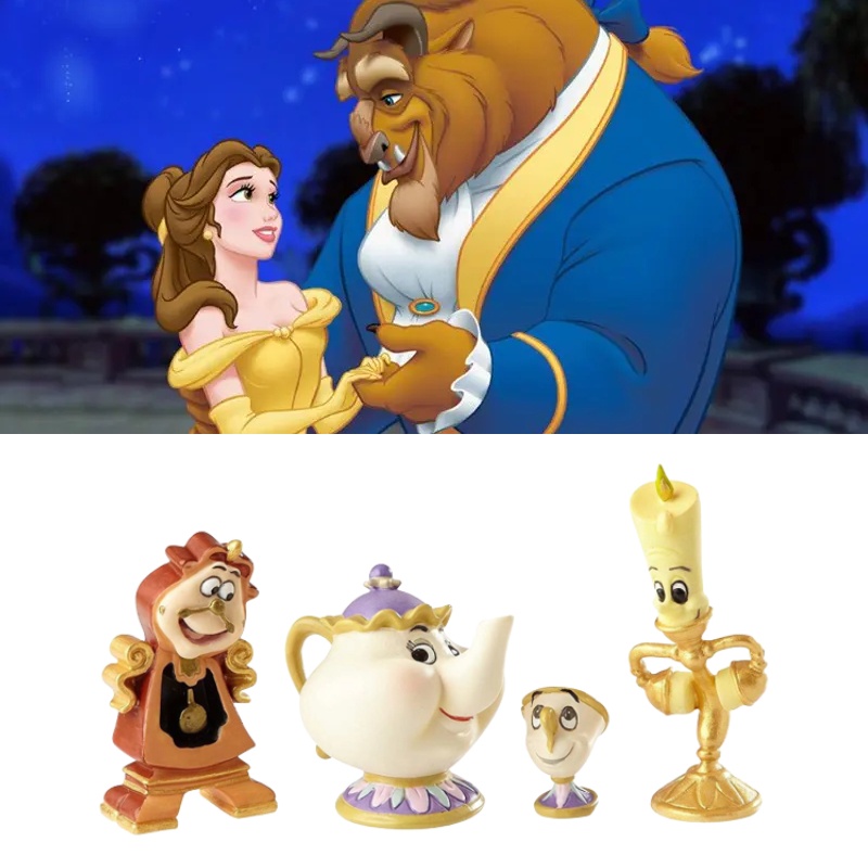 Set Patung Resin Lukis Tangan Beauty And The Beast Ideal Untuk Pajangan Dan Koleksi