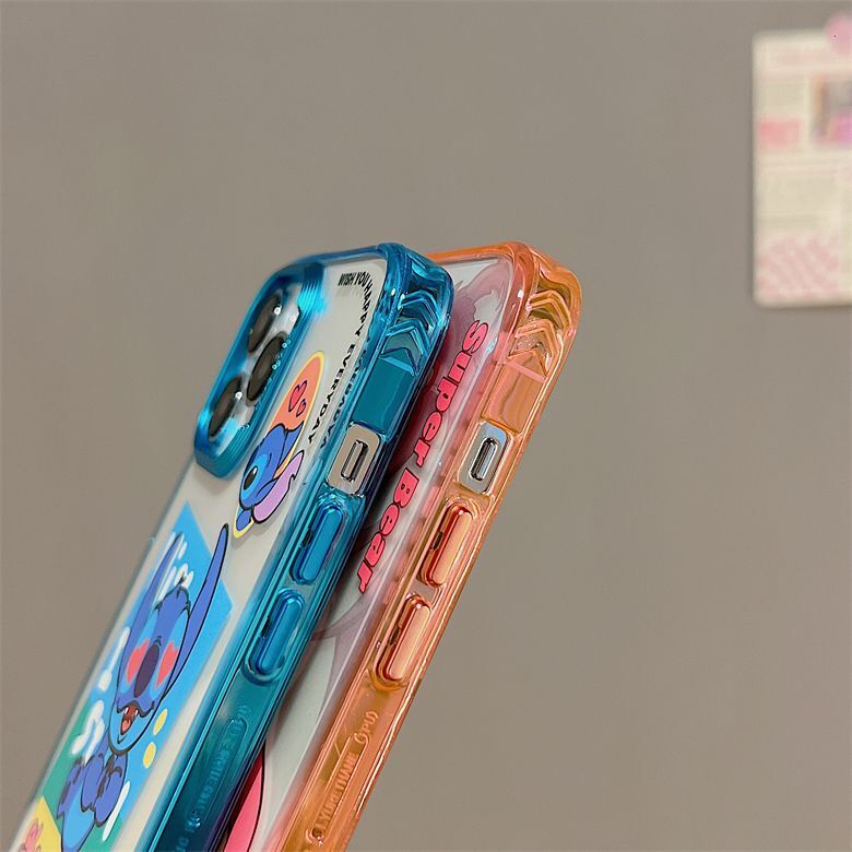 IPHONE Casing Ponsel Desain Kartun Stitzer Beruang Strawberry Electroplated Warna-Warni Kompatibel Dengan Iphone12 13 14 11 Pro Max Fdrt