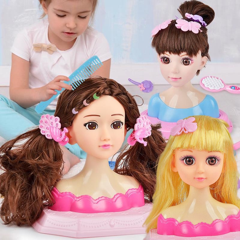 Setengah Tubuh Simulasi Boneka Barbie Make up Rambut Dikepang Putri Bermain Rumah Mainan