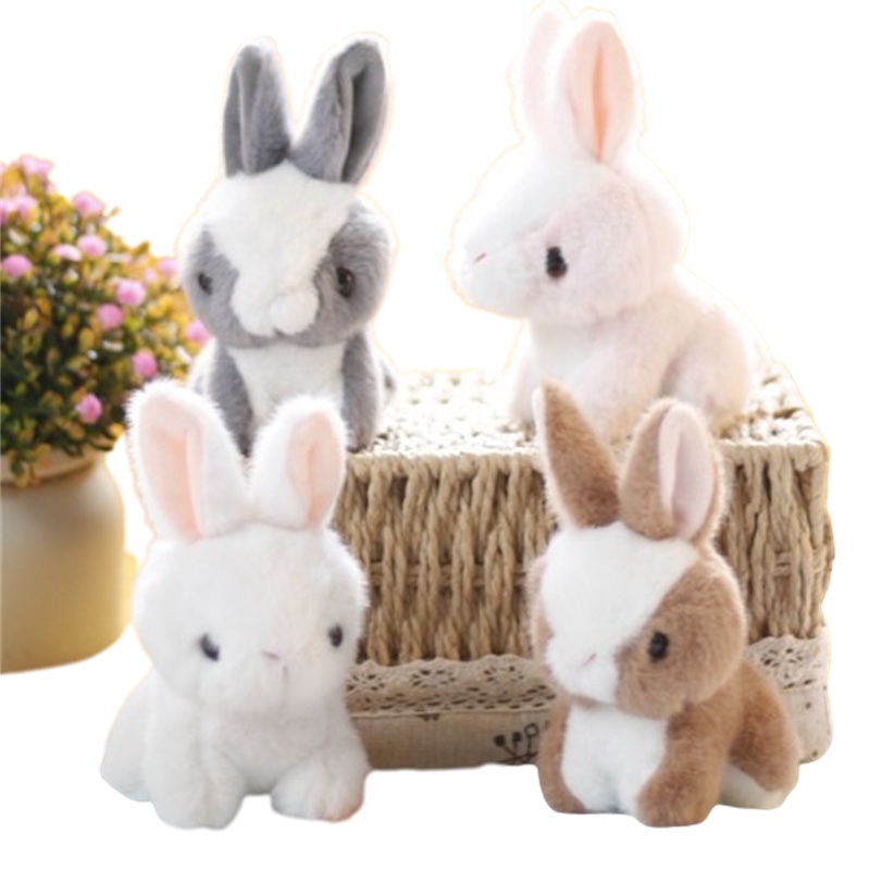 Bunny Stuffed Animal Keyring Fuzzy Plush Liontin Kelinci Untuk Ransel Tangan Dan Sekolah