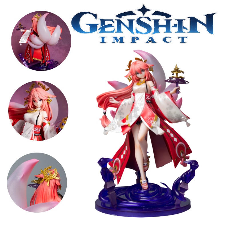 Patung Model Battle Stance Mainan Genshin Impact Yae Miko Original