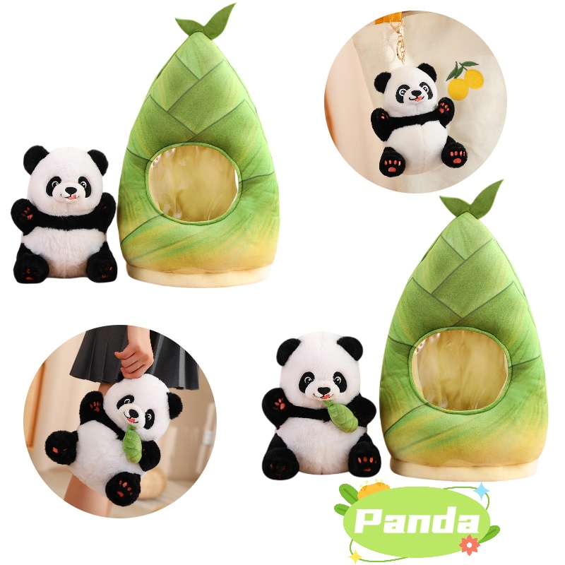 Plush Panda Lembut Dan Cuddly Dengan Dua Mainan Menggemaskan Pucuk Bambu Dan Panda