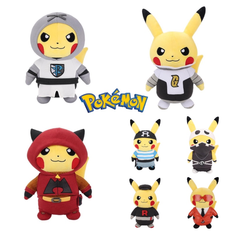 Boneka Plush Seri Pokemon Pikachu Villain Extra Fluffy, Cocok Untuk Peluk Dan Waktu Bermain