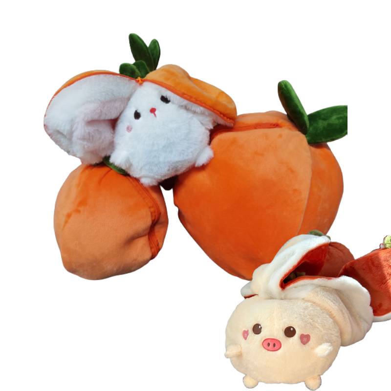 Bentuk-perubah Buah Kelinci Mainan Mewah Boneka Boneka Action Boneka Babi Lempar Bantal