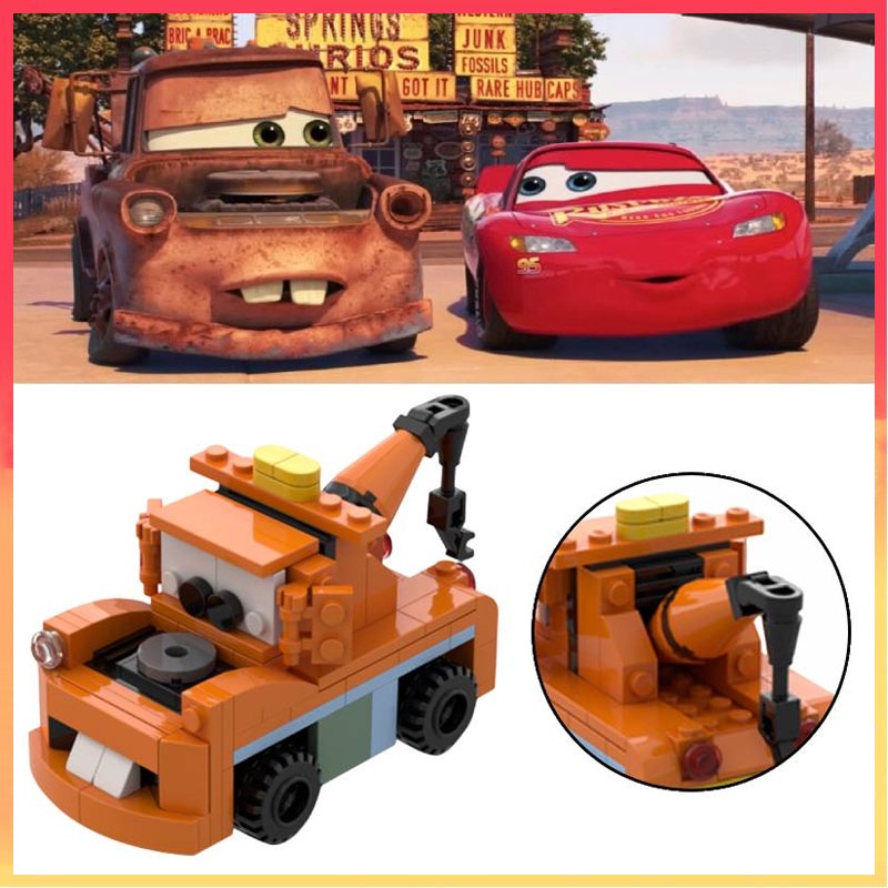 Cars Movie Mater Truk Derek Model Build Block Rakitan Mainan Puzzle Anak MOC
