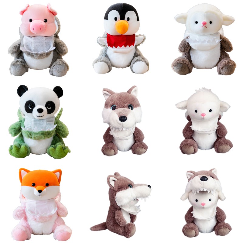 Cross-dressing Animal Lucu Mainan Mewah Pinguin Rubah Pretender Boneka Hadiah Ulang Tahun