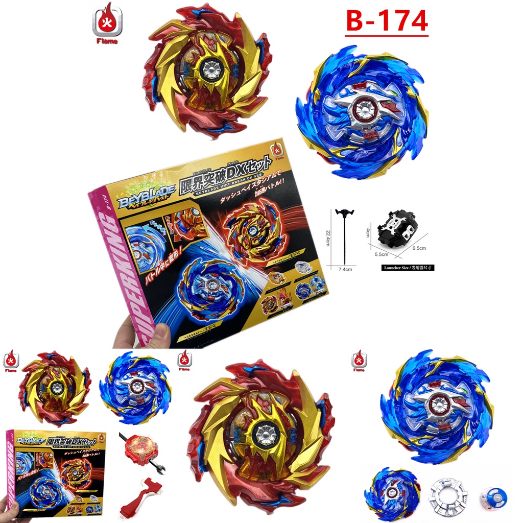 Superking Beyblade Burst B-174 LIMIT BREAK DX w/ Ruler Launcher Wired Sparking