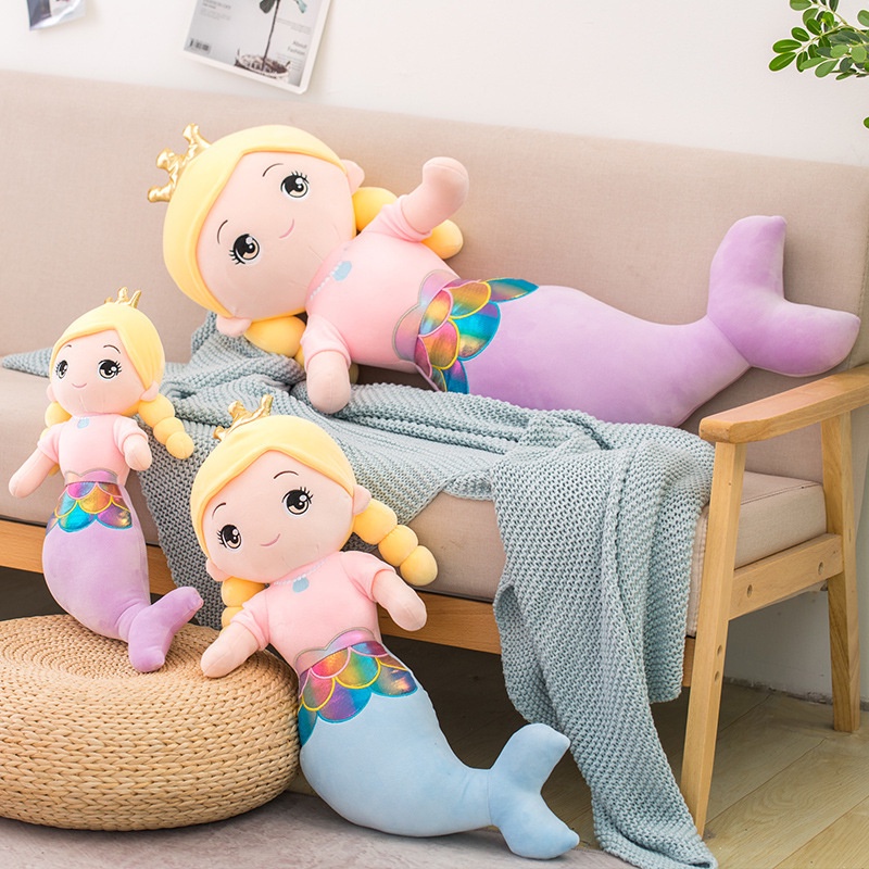 Boneka Mermaid Plush Dapat Disesuaikan Cocok Untuk Pecinta Putri Tersedia Empat Karakter Ukuran Berbeda)