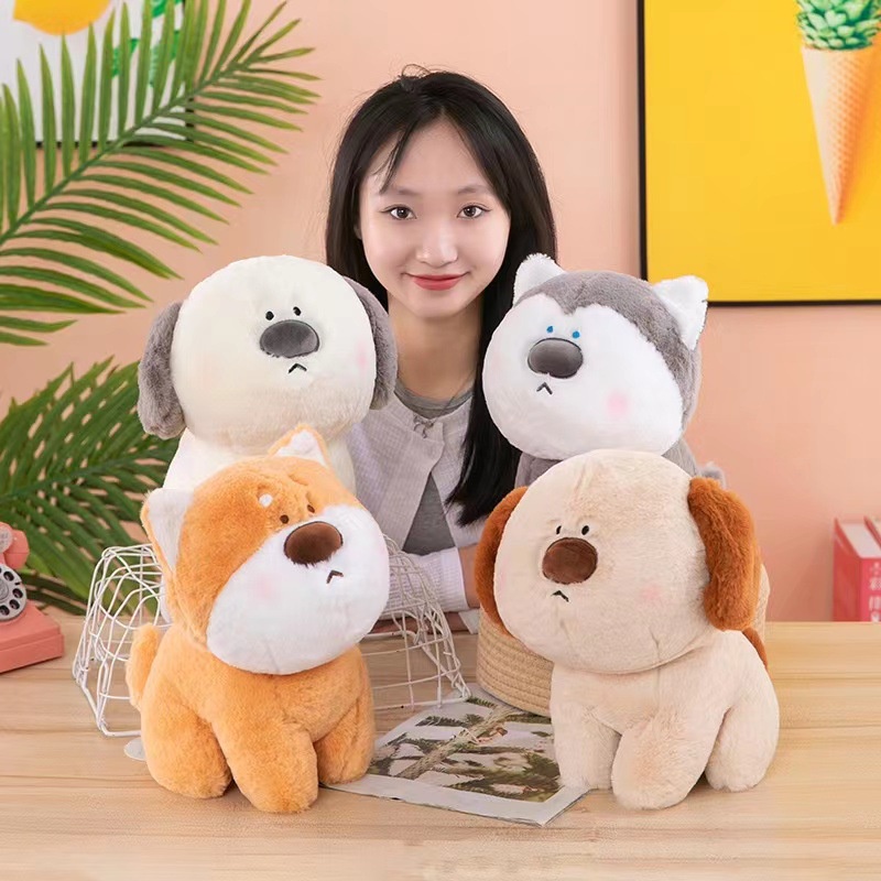 Boneka Pet Mewah Cuddly Dan Super Lembut Cute Husky Dan Shiba Inu, 25cm