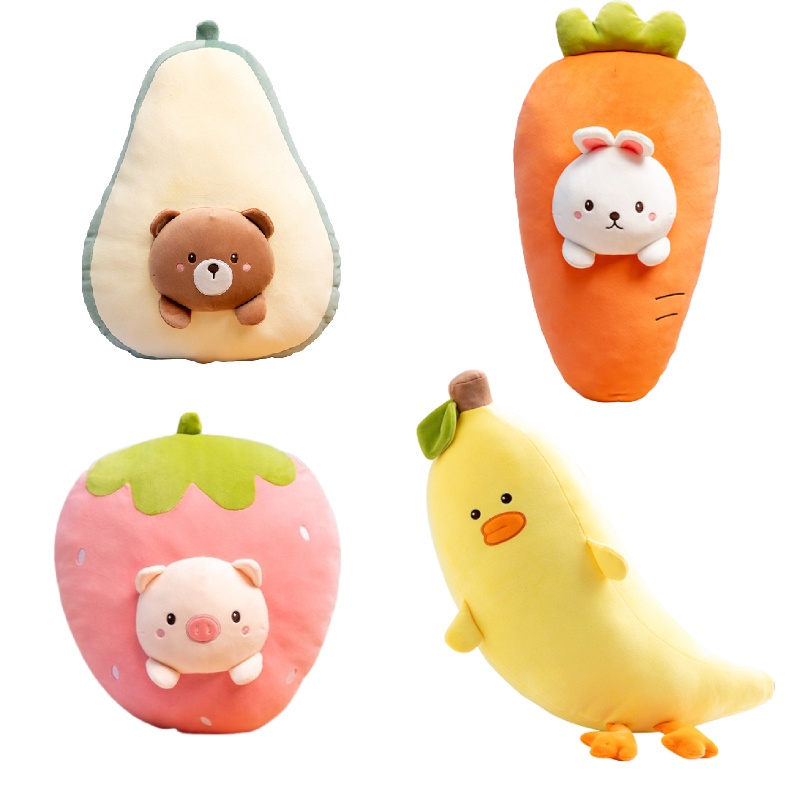 Bantal Imut Buah Mewah Pisang Bebek Wortel Kelinci Avocado Bear Strawberry Babi