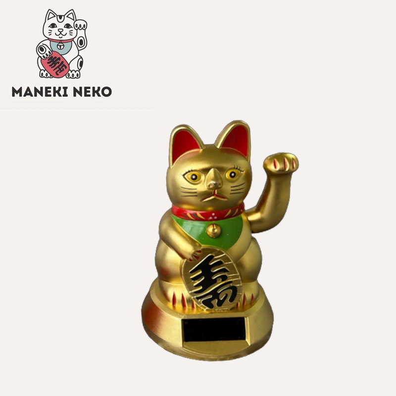 Maneki Neko Solar Powered Auto Swing Lucky Cat Hiasan Mobil Dekorasi Kantor Hadiah