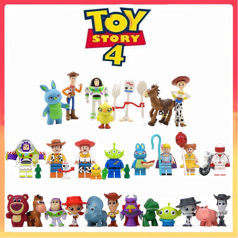 12pcs/8pcs/7pcstoy Story 4woody Lightyear Rex Alien Bear 7pcs Action Figure Topper Kue Mainan