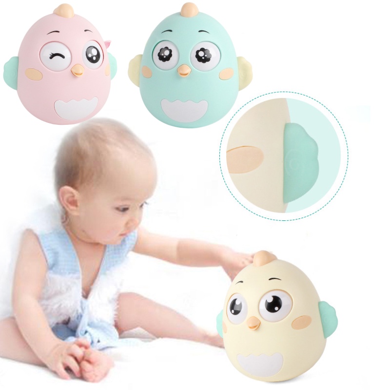 Mainan Bayi Perkembangan Sensorial Dan Kognitif Wobbler Anak Ayam Lucu Dengan Lonceng Bawaan Merek Ruicheng