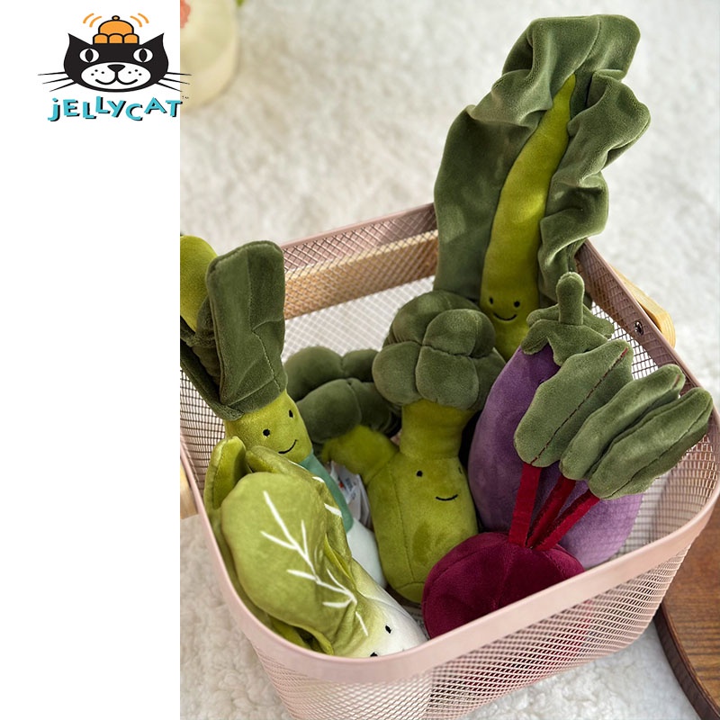 Mainan Sayur Mewah Jellycat Set Terong, Cabe, Bit, Brokoli, Kale, Kucai