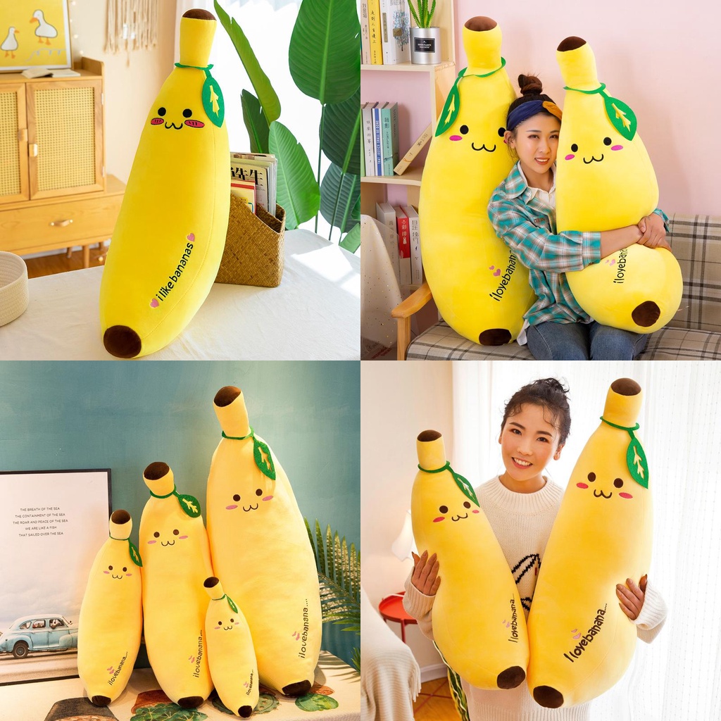 Ornamen Hadiah Anak Bantal Boneka Plush Pisang Lembut Untuk Dekorasi Ulang Tahun