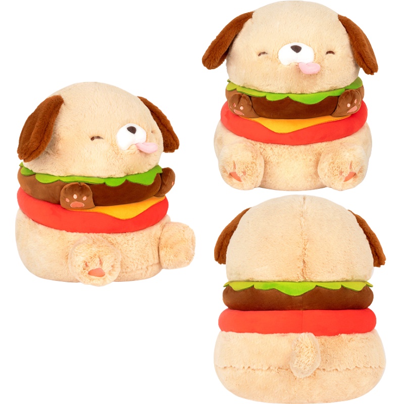 Duo Ai's Hanburger Dog Plushie Lembut Dan Tahan Lama Bagus Untuk Penghilang Stress Dan Peluk Da345