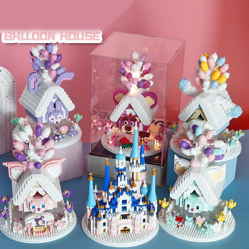 Manyo Cinnamoroll Gelatoni LinaBell StellaLou Castle Mainan Blok Bangunan Mini