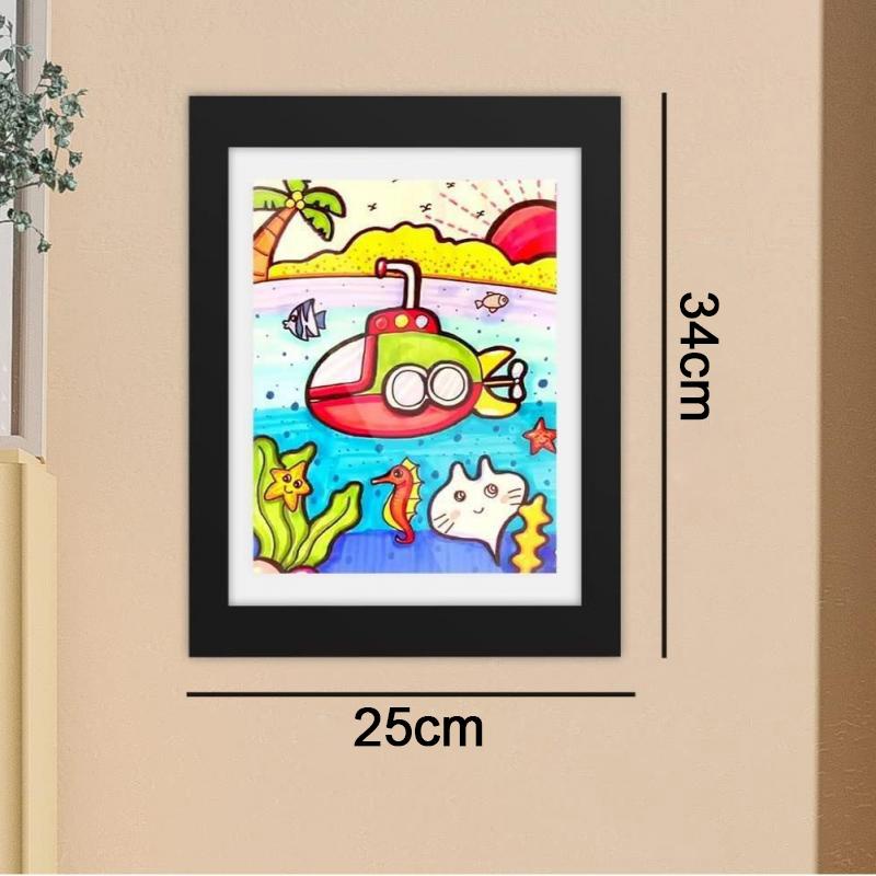 Kids Art Frame Magnetic Front Opening Clamshell Storage Frame Penyimpanan Anak Artwork Frametory Berubah Gambar Display