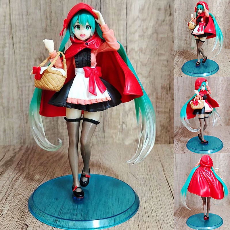 Miku Little Hatsune Red Riding Hood Figure Mainan Model Patung Hadiah Dekorasi Rumah