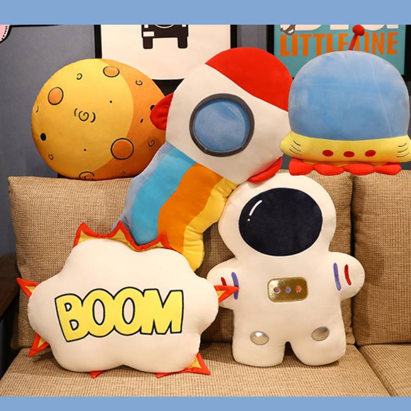 Bantal Sofa Pesawat Luar Angkasa Astronot Mainan Mewah Roket Spaceship Lembut Dan Cuddly Untuk Semua Usia