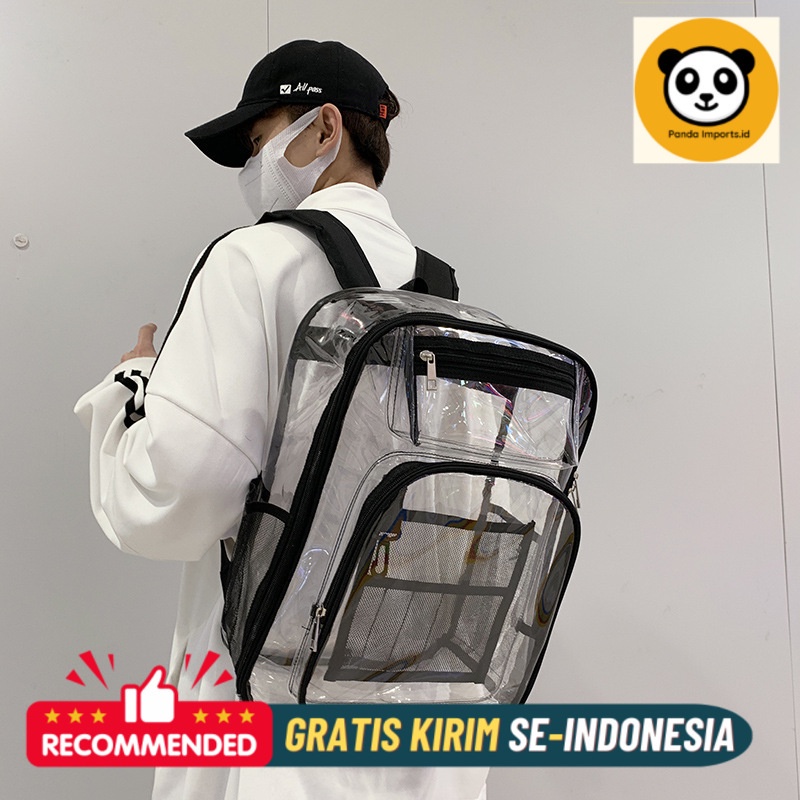 Tas Ransel Premium PVC backpack, PVC backpack besar, transparent backpack, PVC transparent backpack 