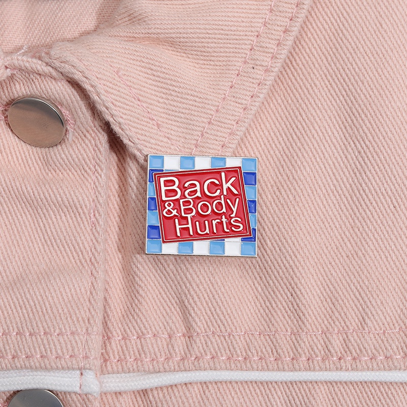 Kartun Kembali Dan Tubuh Sakit Enamel Pin Kreatif Persegi Bros Lencana Kerah Pin Lucu Berkatan Perhiasan Hadiah Untuk Anak-Anak Teman